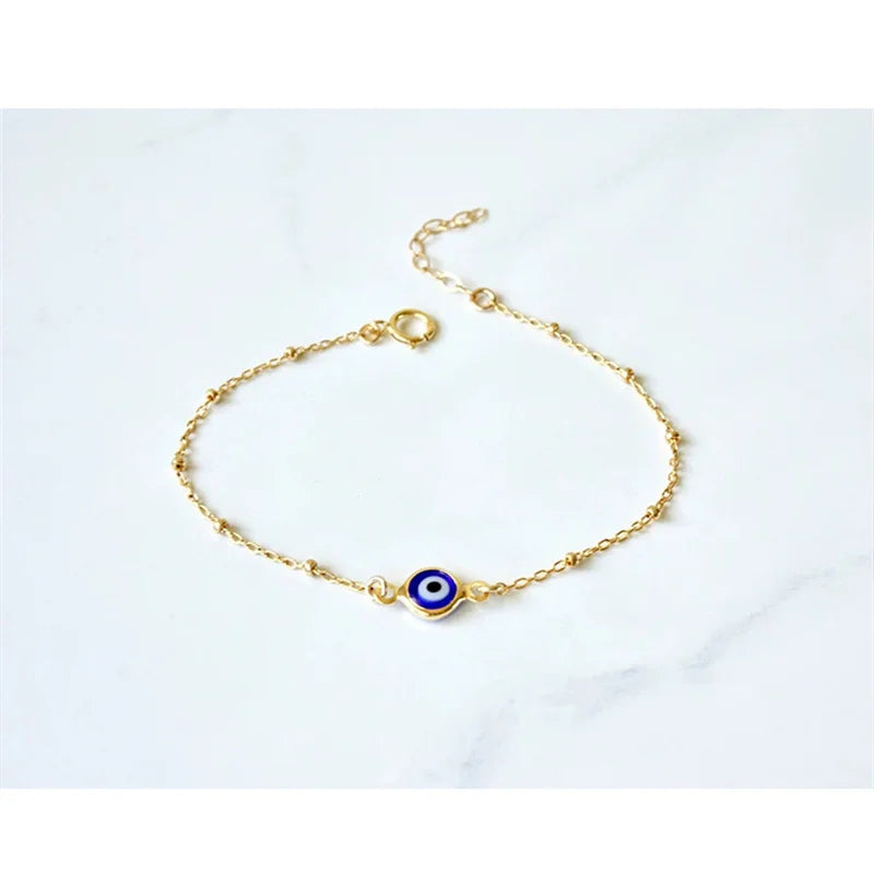 Turkish Evil Eye Charm Bracelet for Women Boho Lucky Summer Jewelry