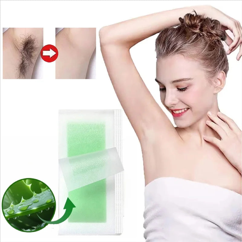 Professional Hair Removal Wax Strips Kit - Cold Double-Sided Wax Paper for Summer Use