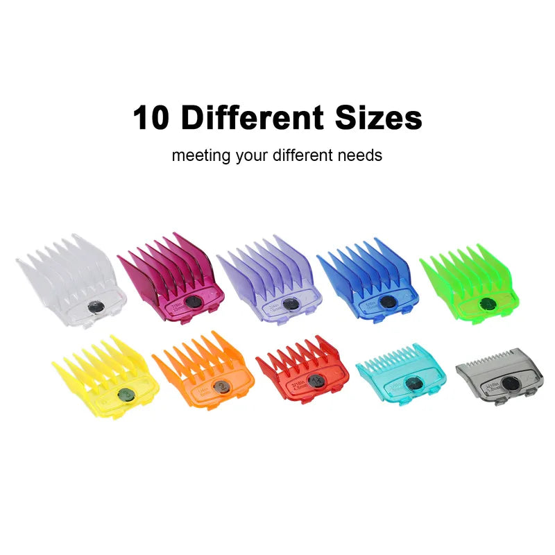 10PCS Colorful Hair Clipper Comb Guide Set for Trimmers - Magnetic Attachments