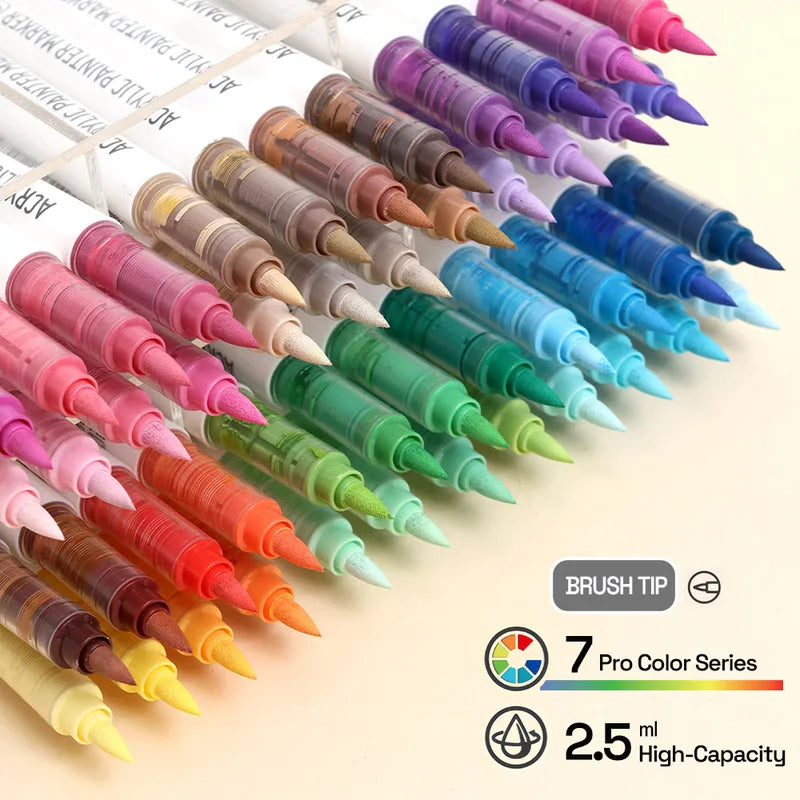 9-Color Acrylic Paint Pens Set for Rock Glass Ceramic Wood Canvas DIY Art Supplies