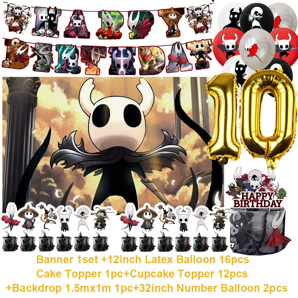 Birthday Party Balloon Cake Topper & Background Banner Decorations for Kids