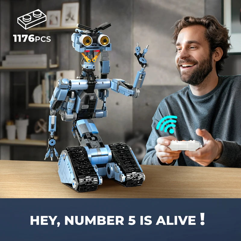 1176 Pieces Johnny 5 Robot Building Blocks Set - Creative Model for Fans