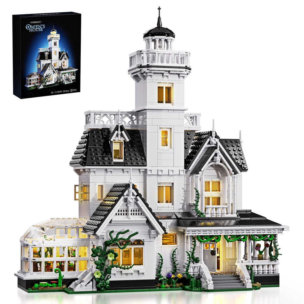 LED Light House Building Set with 1877 Pieces | Home Decor & Model Gift