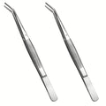 Stainless Steel Tweezers with Curved Serrated Tip - Multipurpose Craft & Repair Tweezers