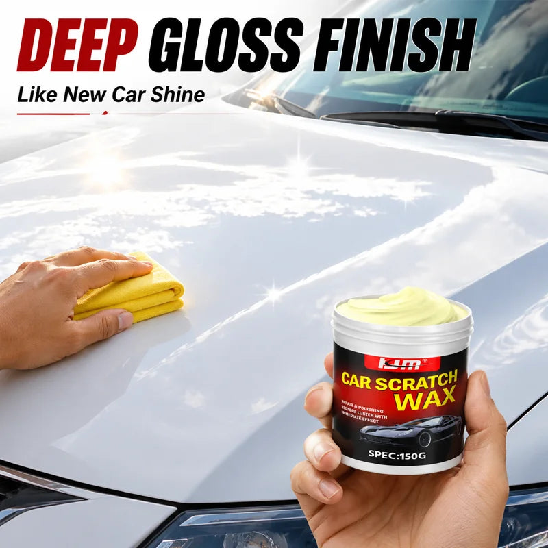 Car Scratch Remover Polish with Deep Gloss Restorer Wax - Instant Shine & Micro-Scratch Filling