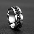 Stainless Steel Rotatable Chain Men & Women Ring with Roman Numerals - High-Quality Punk Jewelry