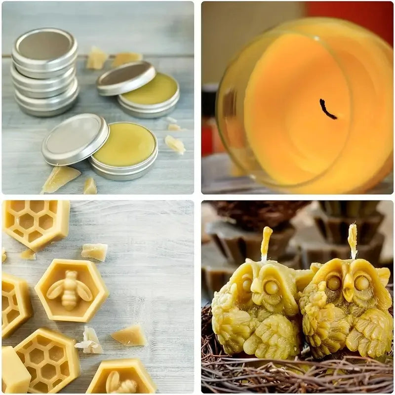 Natural Beeswax Candle Making Stick Set - Pure Wax for Crafts & Furniture Polishing