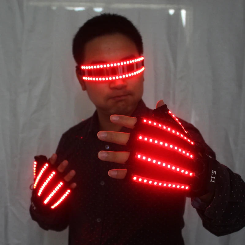 LED Glow Gloves Flashing Finger Lights for Parties Halloween Rave Light Gloves