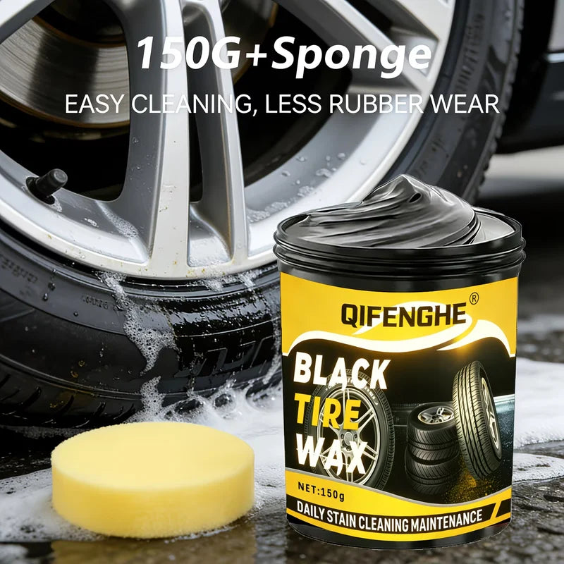 Black Tire Wax & Tire Shine Cleaner for Car Maintenance - Long-Lasting Gloss