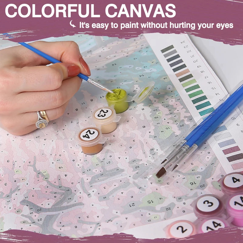 Paint By Numbers Kit Birds Flowers Animals Creative Art Set - Multiple Sizes