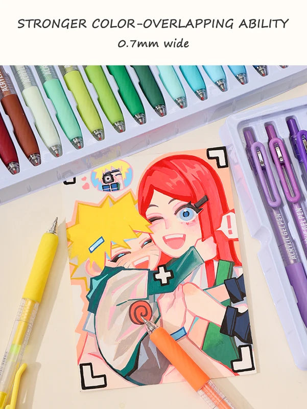 Multi-Color Acrylic Painting Gel Pen Set - 6-90 Colors for Drawing & Writing