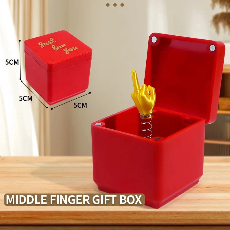 Funny Middle Finger Prank Gift Box for Christmas Office Desk Decor