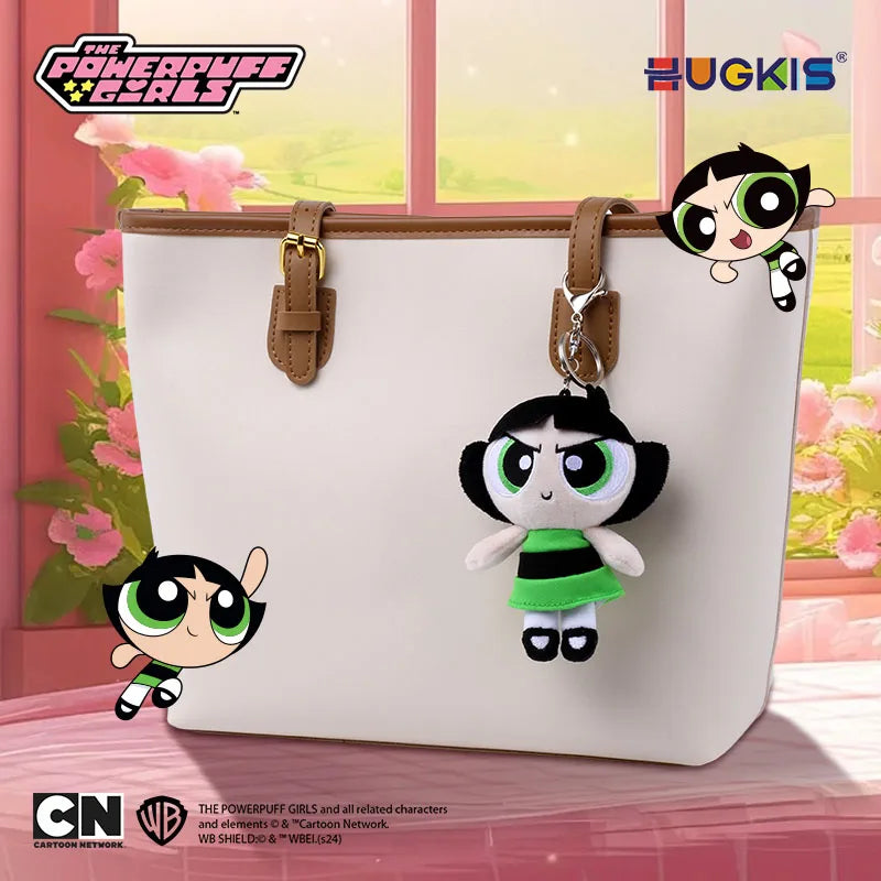 Kawaii Powerpuff Girls Plush Keychain - Blossom Bubbles Buttercup 12cm Cartoon Doll