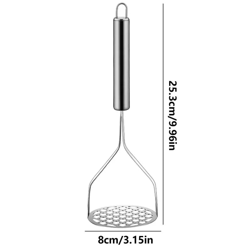 Stainless Steel Potato Masher for Vegetables & Fruit - Ergonomic Kitchen Tool
