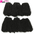 6Pcs Afro Kinky Curly Synthetic Weft Hair Extensions - Ombre Brown Hair Bundles