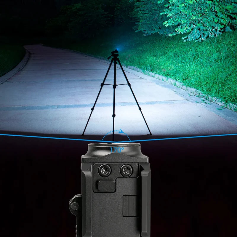 LED Tactical Flashlight for Guns 800 Lumens Compact USB Rechargeable Rail Mount