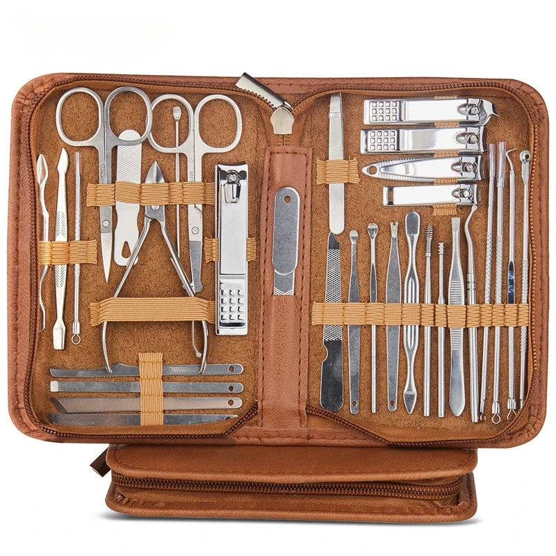 8/32pcs Manicure & Pedicure Nail Grooming Set Stainless Steel Professional Tools