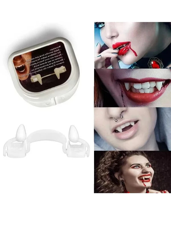 Vampire Dentures Fangs Costume Accessories for Halloween Party & Cosplay