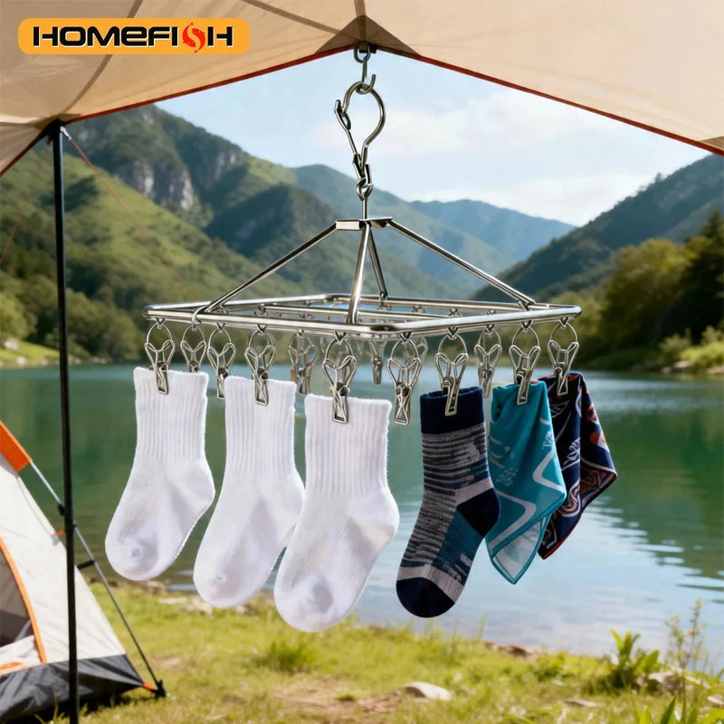 Stainless Steel Windproof Clothespins for Laundry, Towels, Socks & Bras