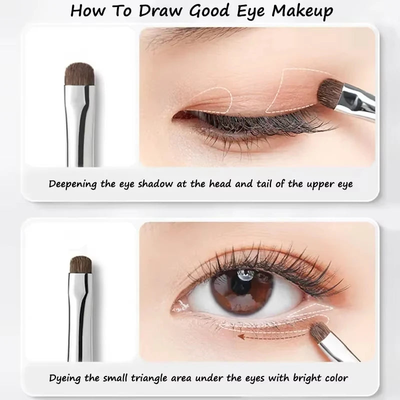 4-Piece Eyeshadow Brush Set - Horsehair, Precise Blending, Eyeliner & Concealer