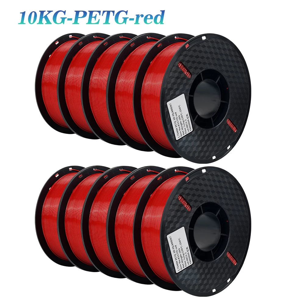 10kg PLA & PETG 3D Printer Filament Set - 1.75mm Multiple Colors & Materials