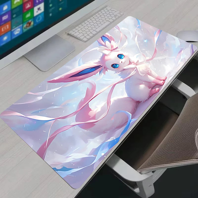 Oversized Gaming Mousepad XXL - Anime Pokémon Eevee & Mewtwo Desk Mat