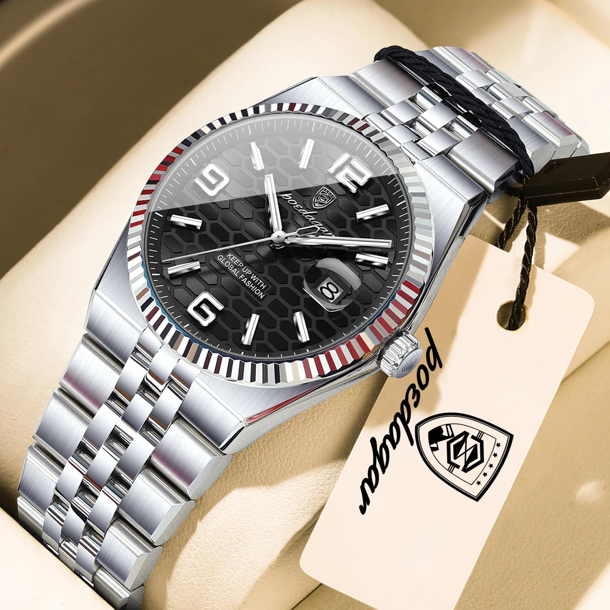 Casual Women's Waterproof Quartz Watch with Luminous Dial and Stainless Steel Band