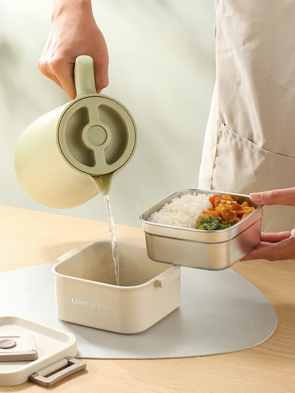 Insulated Stainless Steel Bento Box Set with Travel Lunch Bag - Multiple Colors