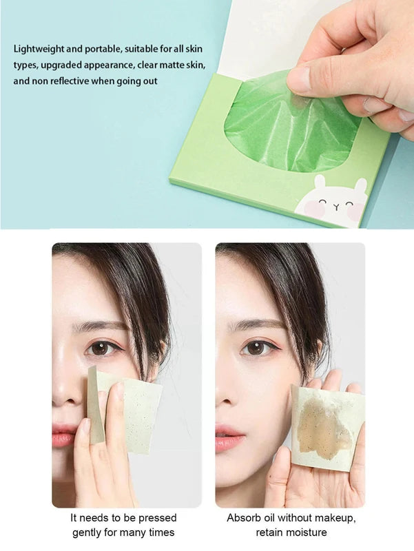 Face Blotting Paper Oil Control 100Pcs Facial Oil Absorbing Soft Tissues