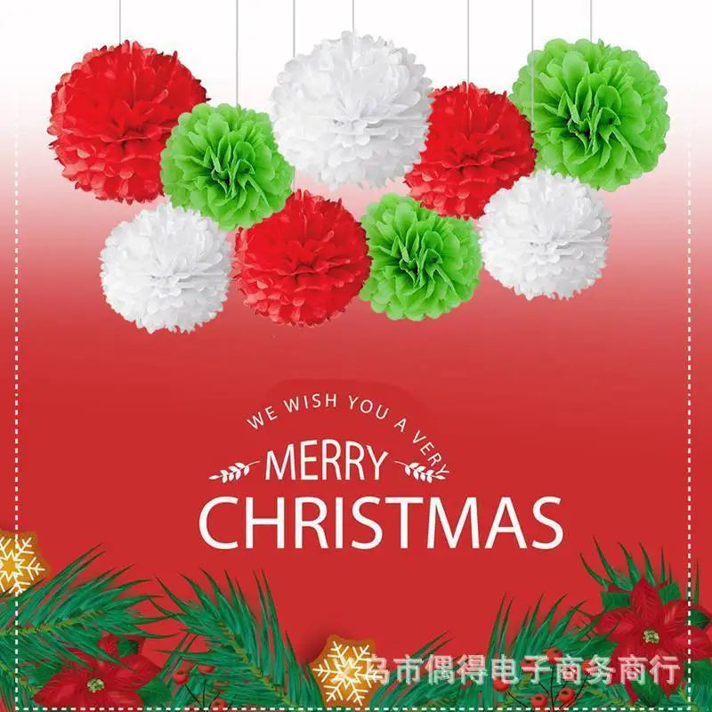 9PCS Tissue Paper Pom Poms for Party Decor Wedding Birthday Christmas Halloween