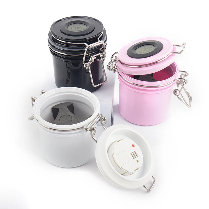 Eyelash Glue Storage Tank with Temperature & Hygrometer Leak-Proof Jar Lash Extension Tool