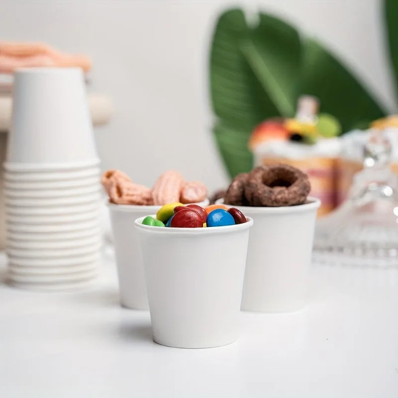 Disposable Mini Paper Cups for Snacks Drinks Sampling Coffee Party Use 100 Pack