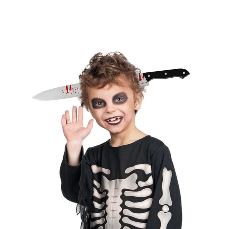 Scary Halloween Headband Props with Knife Axe Scissors for Costumes and Party Decor