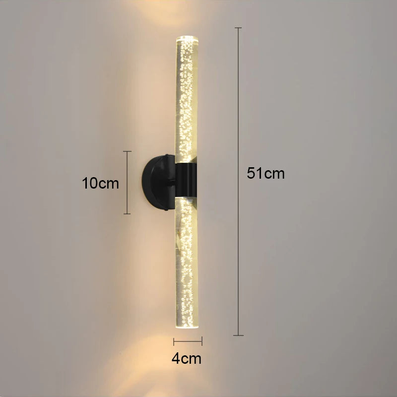 Modern Wall Lamp for Living Room & Bedroom - Nordic Style LED Wall Light with Copper & Acrylic Shade