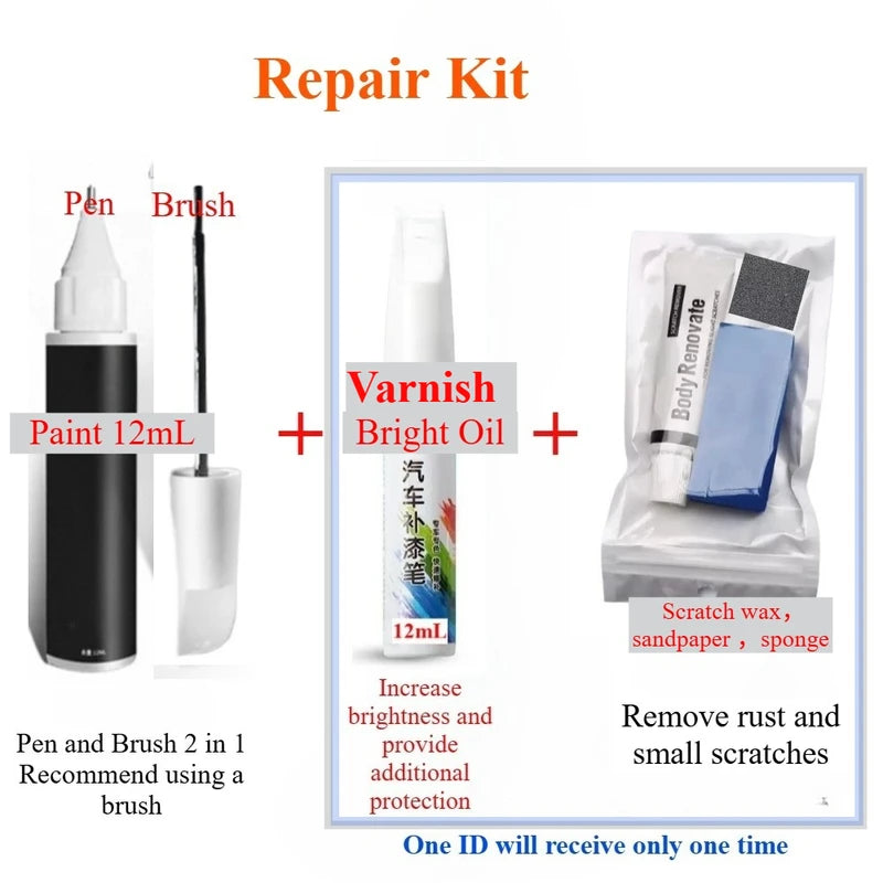 Car Touch Up Paint Pen for Scratch Repair 12ml - Suitable for Nissan Paladin Pearl White & Multi Colors