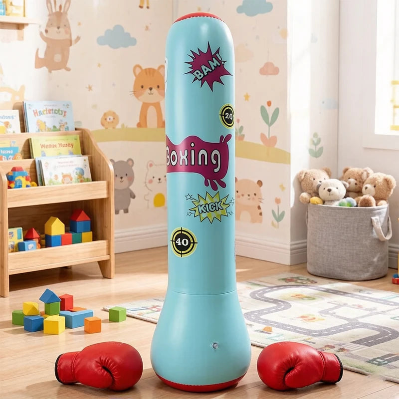 Inflatable Boxing Tumbler with Gloves for Home Fitness Water Fill Punching Column