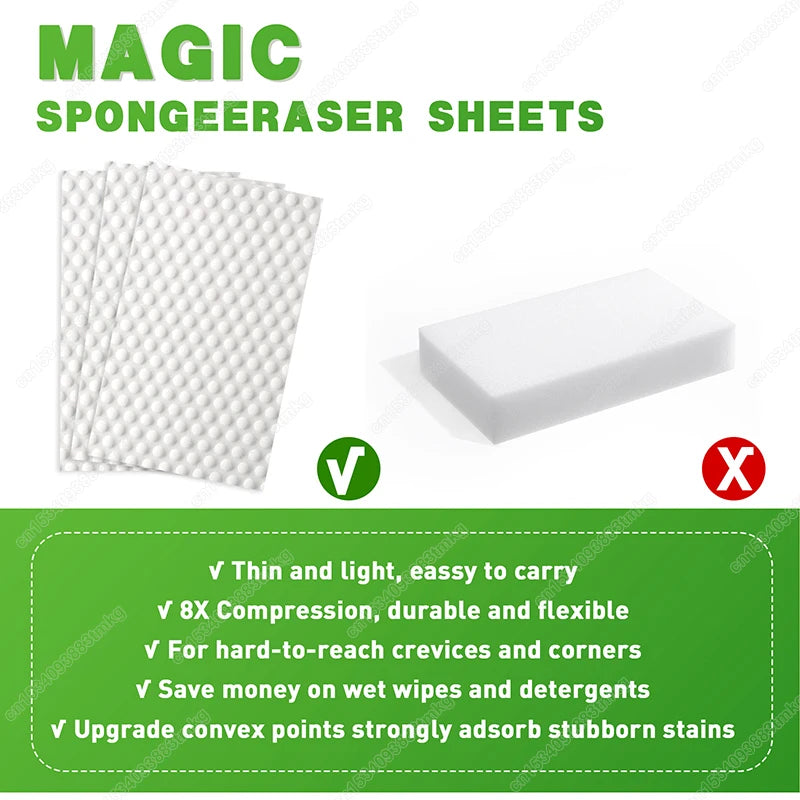 30/60PCS White Melamine Sponge Erasers for Kitchen Bathroom Office Cleaning Tools