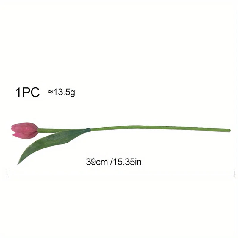 Artificial Tulip Flower Bouquets - Faux Latex Floral Decor for Weddings & Home