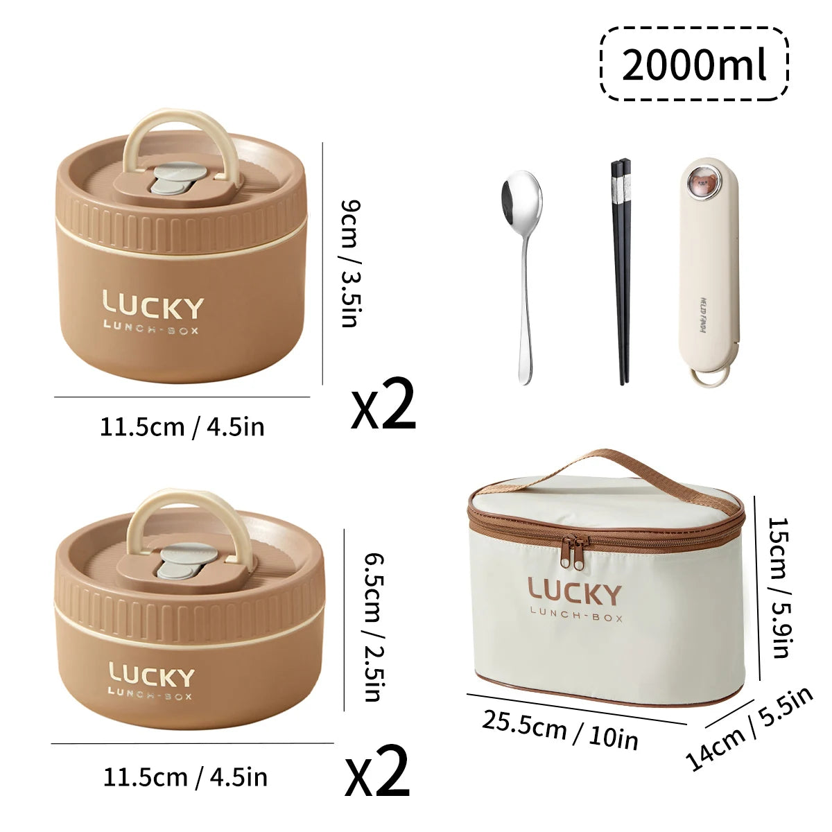Insulated Stainless Steel Lunch Box with Cutlery & Thermal Bag - Leak-proof Food Container
