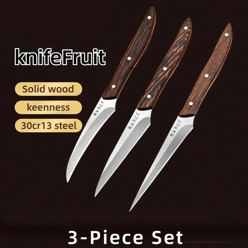 3-Piece Food Carving Knife Set - Professional Kitchen Fruit & Vegetable Carving Tools