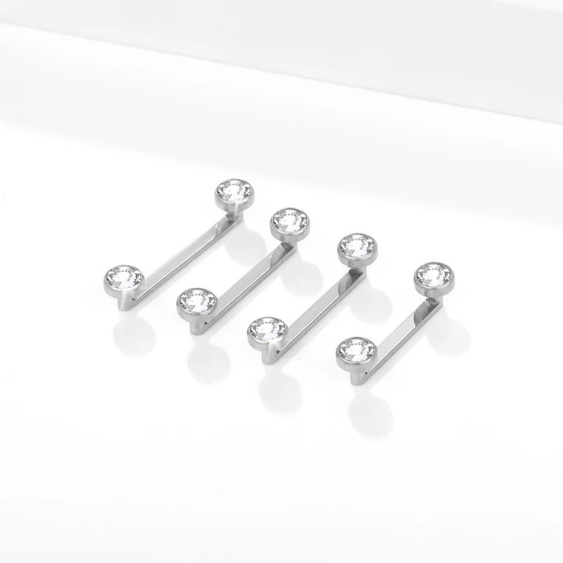 1/5PCS Titanium CZ Gem Dermal Surface Barbell Piercings Micro Dermal Anchor Jewelry