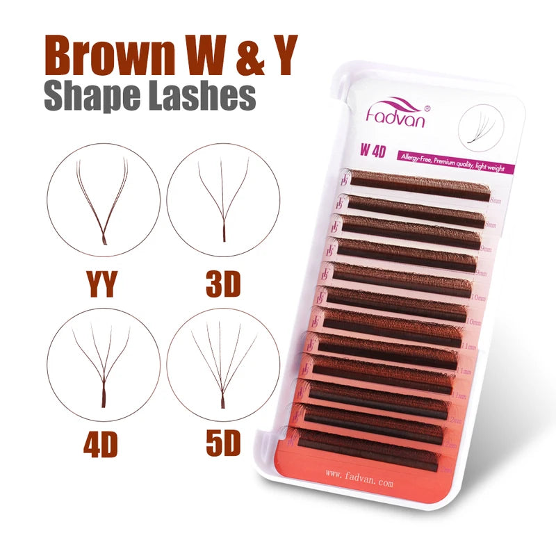 Premade Volume Eyelash Extensions - W-Shaped Mixed Length 12 Lines