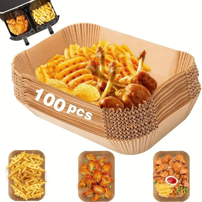 Extra Large Rectangular Air Fryer Liners - Non-Stick, Easy Clean, Disposable Kitchen Accessories
