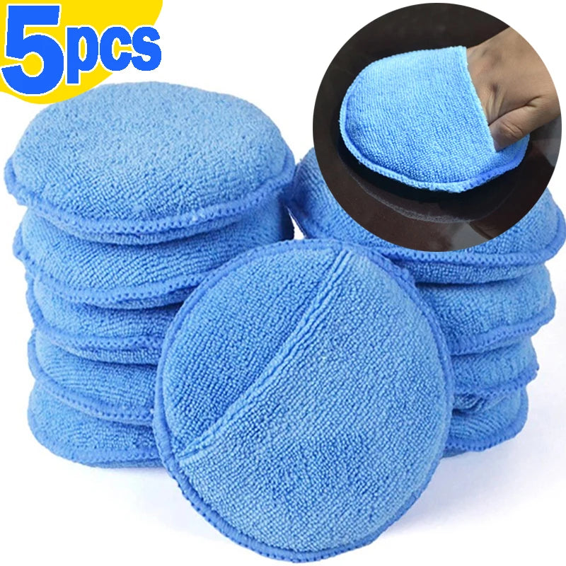 Car Waxing Polish Sponges 5 Inch Microfiber Foam Applicator Pads for Detailing