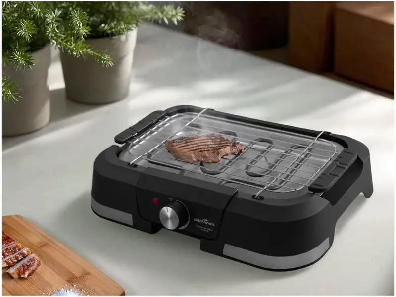1500W Electric Tabletop Grill - Compact Smokeless Indoor BBQ - 110V