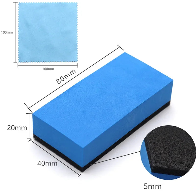 Car Ceramic Coating Sponge Applicator Set for Auto Detailing Nano Wax Pads Polishing Cloths