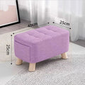 Wooden Fabric Stool for Home Shoe Changing, Footstool, Living Room Seat