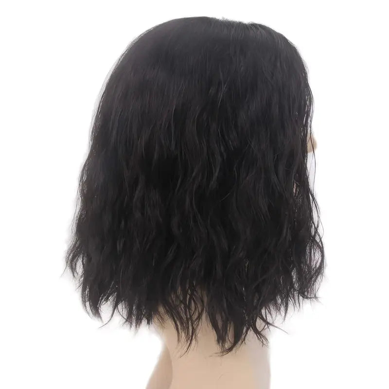 Men's 40cm Fluffy Short Curly Brown Wig for Halloween & Cosplay