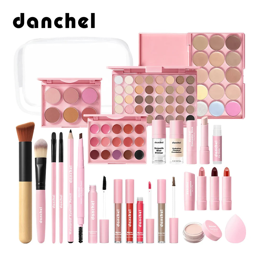 Complete Makeup Kit for Women - All-in-One Cosmetic Set with Brushes & Travel Bag