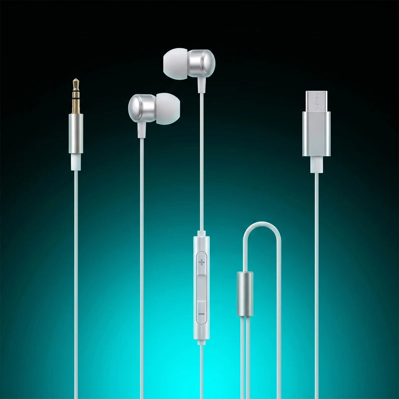 Wired Noise Reduction In-Ear Headphones with HD Mic for Smartphone and Tablet